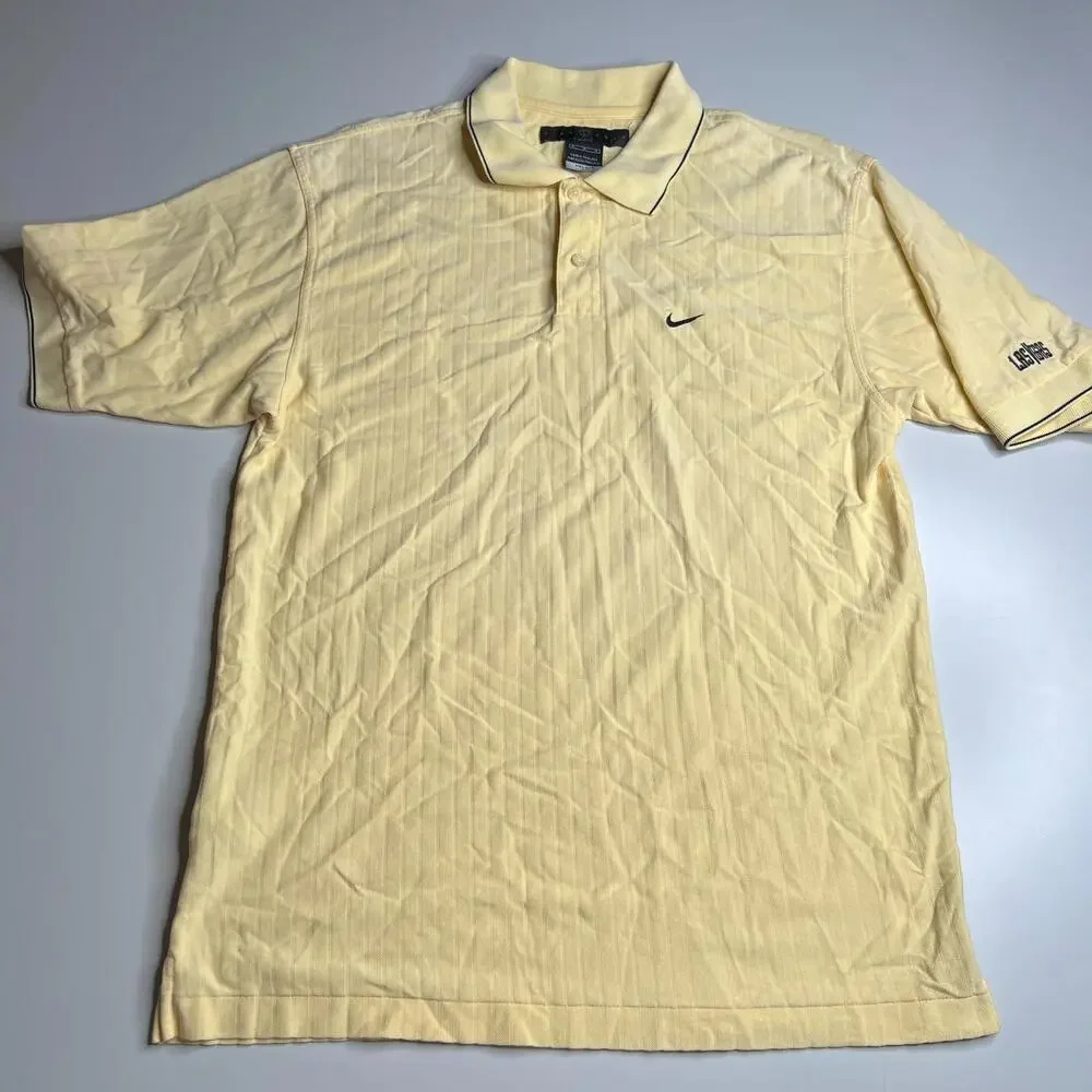 Nike Golf Dri-Fit Polo‎ Shirt M Yellow Las Vegas Embroidered Short Sleeve Mens
